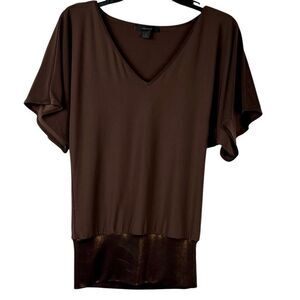 Express Brown V-neck Blouse XS